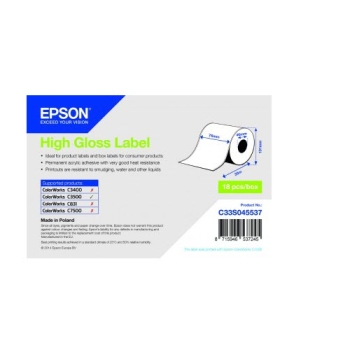Epson High Gloss Label - Continuous Roll: 76mm x 33m