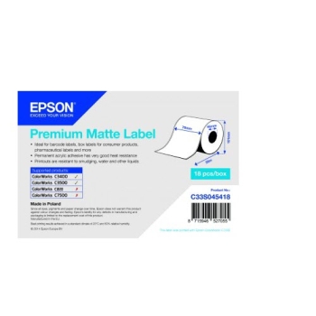 Epson Premium Matte Label - Continuous Roll: 76mm x 35m