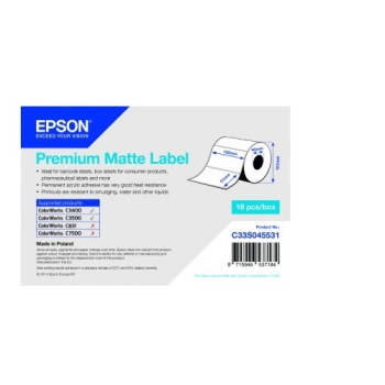 Epson Premium Matte Label - Die-cut Roll: 102mm x 51mm, 650 labels