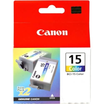 Canon BCI-15 Twin Pack Original Color Ink Cartridge