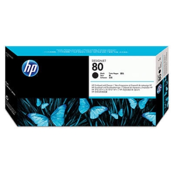 HP 80 Black Original Printhead and Printhead Cleaner (C4820A)