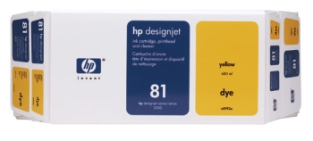 HP 81 Value Pack Yellow Original Dye Ink Cartridge and Printhead (C4993A)