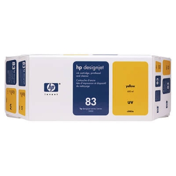 HP 83 Value Pack Yellow Original UV Ink Cartridge and Printhead (C5003A) - 680ml 