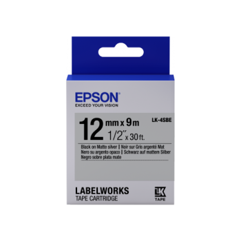 Epson Label Cartridge Matte LK-4SBE Black/Matt Silver 12mm (9m)