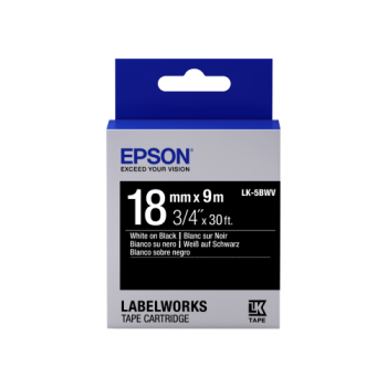 Epson Label Cartridge Vivid LK-5BWV White/Black 18mm (9m)