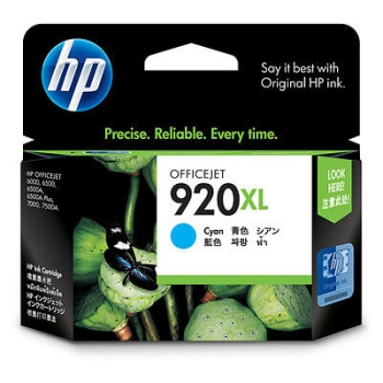 HP 920XL High Yield Cyan Original Ink Cartridge (CD972AE)