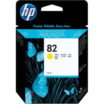 HP 82 Yellow Original Ink Cartridge (CH568A) - 28ml